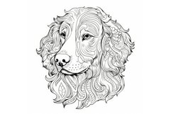 Coloring book retriever dog banner. Generate Ai Product Image 1