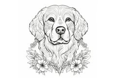 Coloring book retriever dog banner pet. Generate Ai Product Image 1