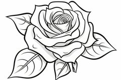 Coloring book rose plant. Generate Ai Product Image 1