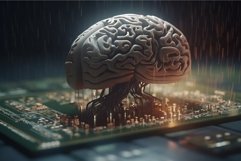 Computer code human brains. Generate Ai Product Image 1