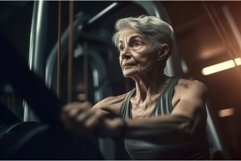 Concentrated fit elderly woman lifestyle. Generate Ai Product Image 1