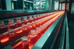 Vibrant Conveyor belt soda. Generate Ai Product Image 1