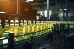 Conveyor belt green soda. Generate Ai Product Image 1