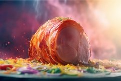 Cooked ham with colorful spices. Generate ai Product Image 1