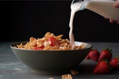 Corn flakes milk food. Generate Ai Product Image 1