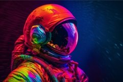 Colorful cosmonaut art. Generate Ai Product Image 1