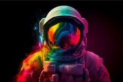 Colorful rainbow cosmonaut. Generate Ai Product Image 1