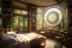 Cottage bedroom loft. Generate Ai Product Image 1