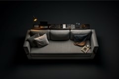 Grey couch seat. Generate Ai Product Image 1
