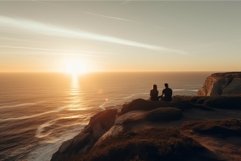 Couple sea sunset. Generate Ai Product Image 1