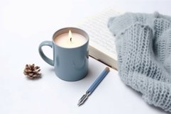 Cozy candles sketchbook. Generate Ai Product Image 1
