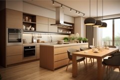 Cozy modern kitchen room. Generate Ai Product Image 1