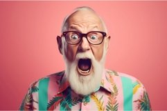 Crazy excited stylish grandfather. Generate Ai Product Image 1