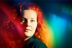 Curved woman colorful portrait. Generate Ai Product Image 1