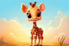 Charming Cute baby giraffe. Generate Ai Product Image 1