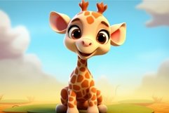 Curious Cute baby giraffe. Generate Ai Product Image 1