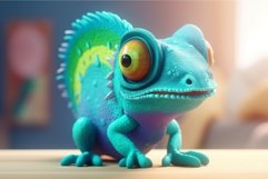 Cartoon chameleon. Generate Ai Product Image 1