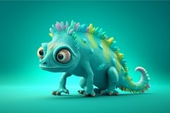 Cute cartoon chameleon. Generate Ai Product Image 1