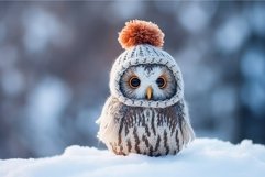 Cute owl knitted cap. Generate Ai Product Image 1