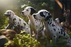 Dalmatians dogs garden. Generate Ai Product Image 1