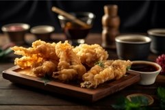 Deep fried shrimp board. Generate Ai Product Image 1