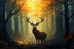 Tranquil Deer forest closeup. Generate Ai Product Image 1