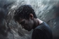 Depression anxiety man concept. Generate Ai Product Image 1