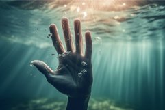 Drowning hand. Generate Ai Product Image 1