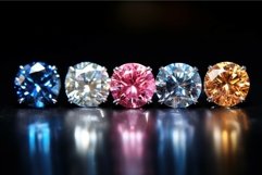 Precious Different colored diamonds. Generate Ai Product Image 1