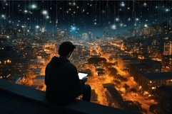 Innovative Digital house community night. Generate Ai Product Image 1