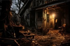 Crumbling Abandoned house. Generate Ai Product Image 1