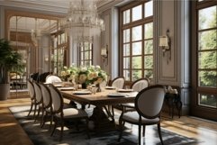 Comfortable Dinning room interior. Generate Ai Product Image 1