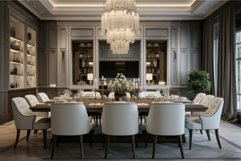 Warm Dinning room interior. Generate Ai Product Image 1