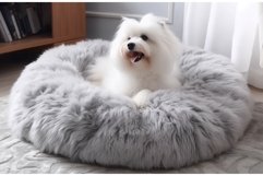 Dog soft round pillow relax. Generate Ai Product Image 1