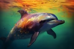 Dolphin sky colorful sea. Generate Ai Product Image 1