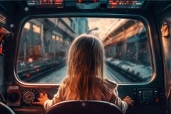 Driver child windshield view. Generate Ai Product Image 1