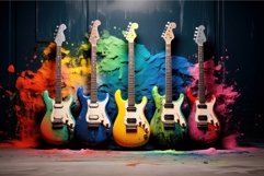 Resonant Drums guitars colors. Generate Ai Product Image 1