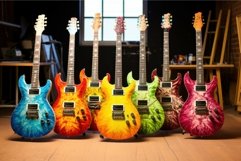 Loud Drums guitars colors. Generate Ai Product Image 1