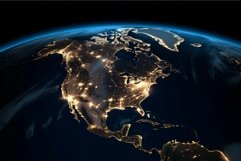 Earth surface night system. Generate Ai Product Image 1