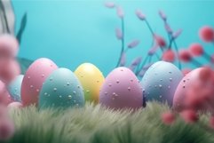 Easter eggs decoration composition. Generate ai Product Image 1