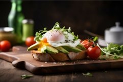 Egg avocado bread toast. Generate Ai Product Image 1
