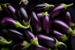 Smooth Eggplant vegetables. Generate Ai Product Image 1