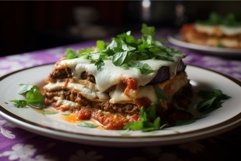 Satisfying Eggplant lasagnas. Generate Ai Product Image 1