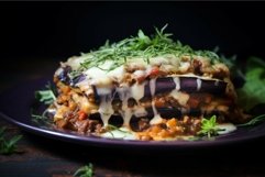 Cheesy Eggplant lasagnas. Generate Ai Product Image 1