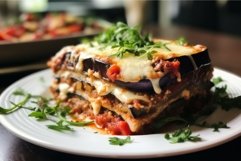 Aromatic Eggplant lasagnas. Generate Ai Product Image 1