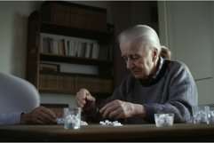 Elderly discussing medications. Generate AI Product Image 1