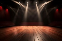 Empty wooden stage. Generate Ai Product Image 1