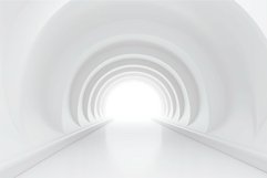 Empty white tunnel bright contrast. Generate Ai Product Image 1