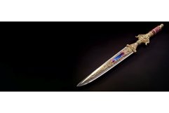 Exotic short sword banner. Generate Ai Product Image 1