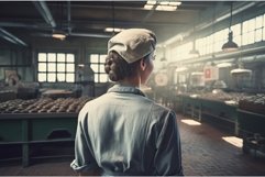 Factory vintage woman worker. Generate Ai Product Image 1